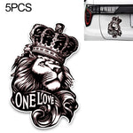 5 PCS YJZT One Love Lion Crown PVC Animal Car Sticker, 10x15.3CM, Lion Crown