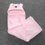Cute Animal Cartoon Babies Blanket Kids Hooded Bathrobe Toddler Baby Bath Towel