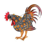 Personality Retro Cock Girl Brooch, Red, Orange, Purple, Gray