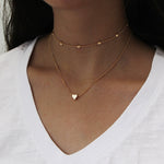 Jewelry Vintage Simple Copper Heart Multi - Layer Clavicle Necklace Wholesale Necklace, Silver, gold