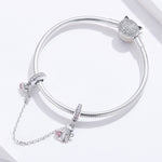 S925 Silver Cat Safety Chain DIY Bracelet Accessories