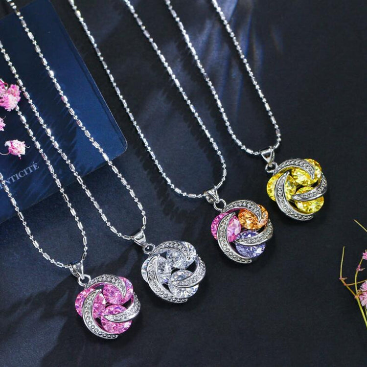 Fashion Cubic Zirconia Knot Earrings Necklace Ring Set for Women, 7, 9, 6, 8