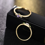 4 PCS Women Vintage Bohemian Crystal Zircon Ring Set, 6, 7, 8, 9, 5, 10