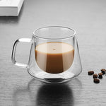 Double Wall Mug Office Mugs Heat Insulation Double Coffee Mug Coffee Glass Cup, Labeled, No label
