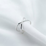 Sterling Silver Simple Cross Open Ring Jewelry