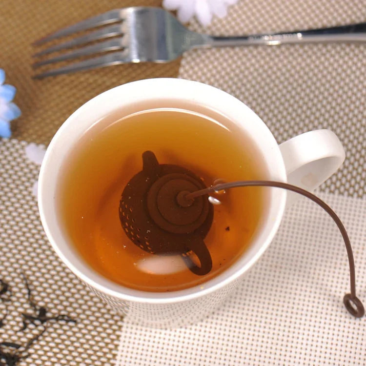 3 PCS Creative Silicone Tea Bag Tea Pot Shape Tea Filter Safely Cleaning Infuser