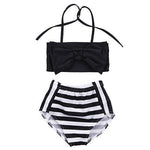 Cute Baby Girl Bikini Striped Triangle Bow Bathing Suit Proud Princess Beachwear, 110, 70, 80