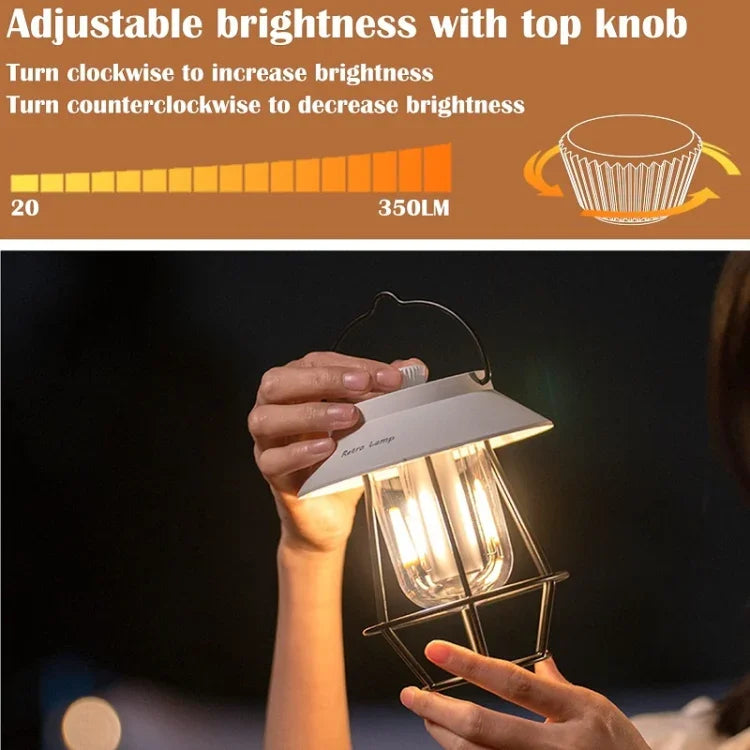 Outdoor Hanging Camping Lights Tent Lighting Atmosphere Lights, Handle Black, Handle White