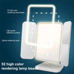 Simple & Stylish LED Three-Fold Square Makeup Mirror, Plug-in Monochrome Lamp, Charging Model Monochrome Lamp, Charging Model Three-color Light