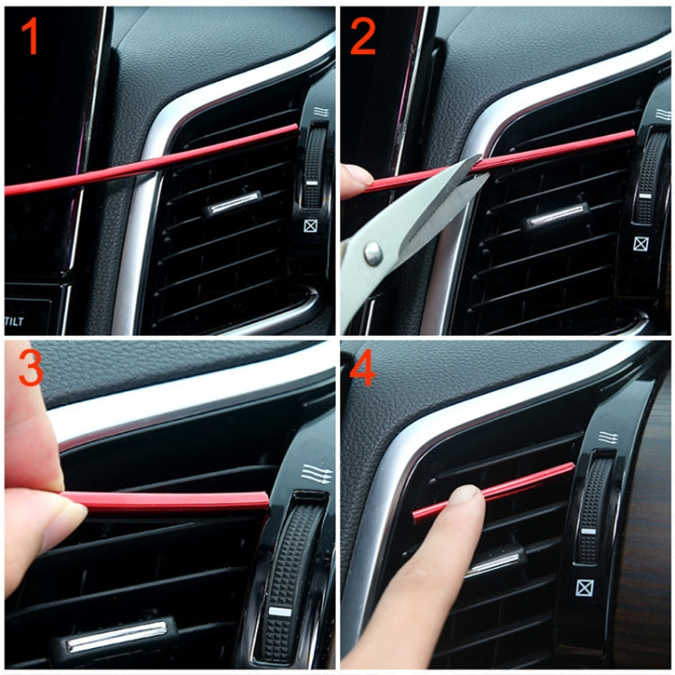 10 PCS Car Interior Mouldings Decorative Air Conditioning Outlet U-shaped Bright Strip Clip, Red, Gold