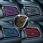 10 PCS Car Interior Mouldings Decorative Air Conditioning Outlet U-shaped Bright Strip Clip, Red, Gold