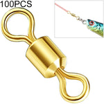 100 PCS Fishing Tackle Supplies Zimu Swivel Gold-plated Swivel Fishing Accessories, Length 1.1cm, Length 1.0cm, Length 0.9cm, Length 0.8cm