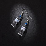 Personalized Mineral Water Bottles Earring Cute Simple and Elegant Earring, pink, blue