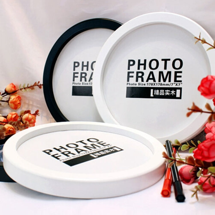 Hanging Wall  Mounted Round Photo Frame Creative Gifts  Home Decoration Wood-based Photo Frame Holder, 10 inch