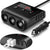 TR12 100W Car Cigarette Lighter One Drag Three With Switch Voltage Display 4USB Car Cigarette Lighteri, TR12 (Black), TR12
