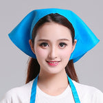 Waiter Men and Women Kitchen Work Turban Hat Triangle Scarf Chef Hat, Adjustable