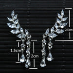 Women Tassel Wing Style Drop Earrings Fashion Cubic Jewelry, Golden color, Silver color