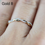 Woman Classical Cubic Zirconia Twist Shape Ring, sliver, gold, rose gold
