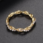 Woman Classical Cubic Zirconia Twist Shape Ring, gold, rose gold, sliver