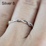 Woman Classical Cubic Zirconia Twist Shape Ring, sliver, gold, rose gold