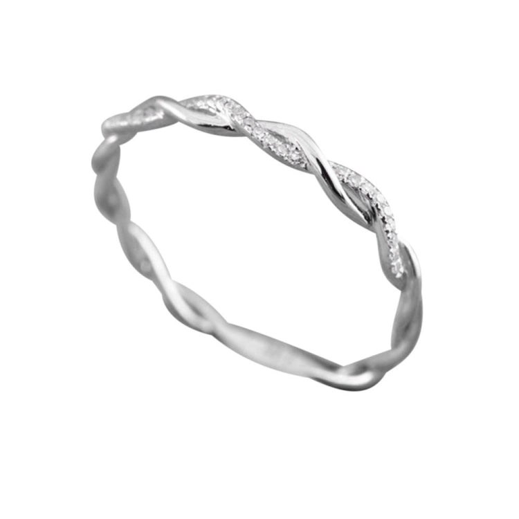 Woman Classical Cubic Zirconia Twist Shape Ring, sliver, gold, rose gold
