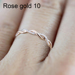 Woman Classical Cubic Zirconia Twist Shape Ring, sliver, gold, rose gold