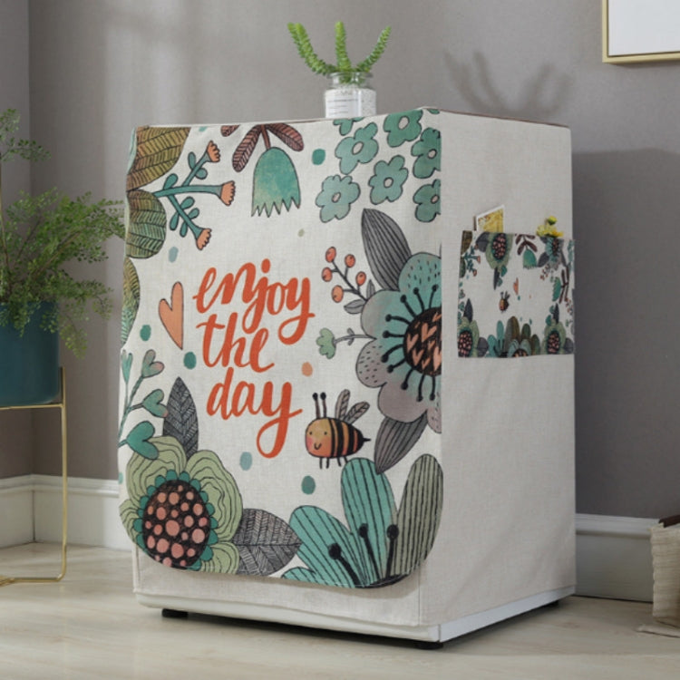 Cartoon Cotton and Linen Drum Roller Washing Machine Dust Cover, 83x60x60cm