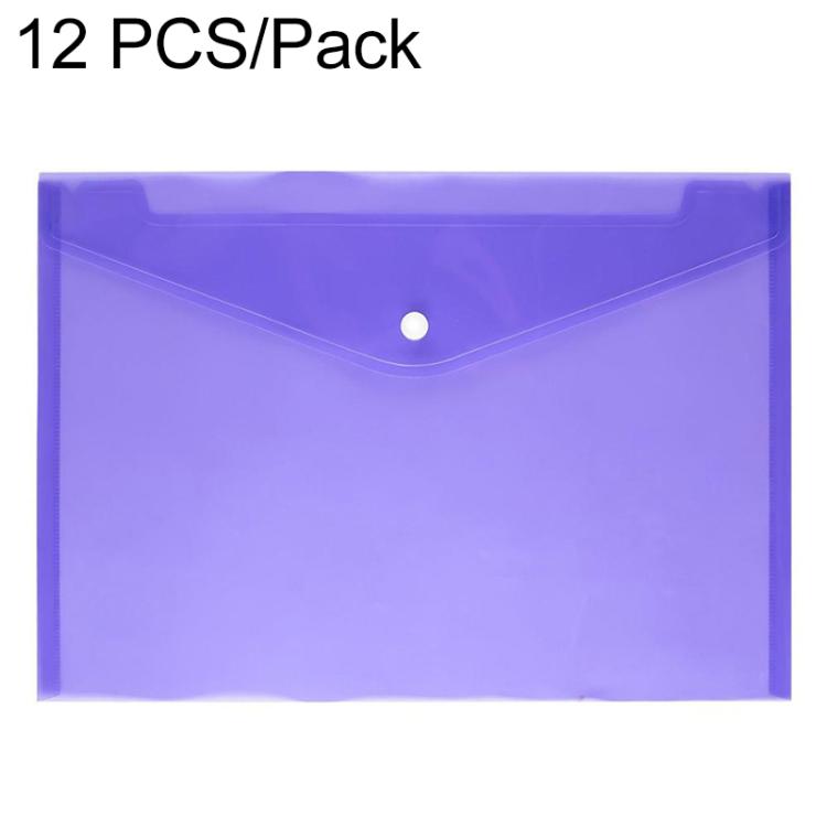 12 PCS A4 Clear Document Bag Paper File Folder Stationery School Office PP Case