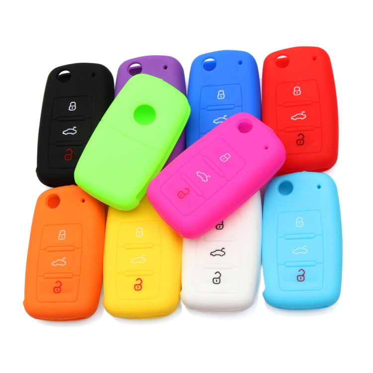 2 PCS Silicone Car Key Cover Case for Volkswagen Golf, Blue, Dark Blue, Pink, Green, Black, Orange, Purple, Red, White, Yellow