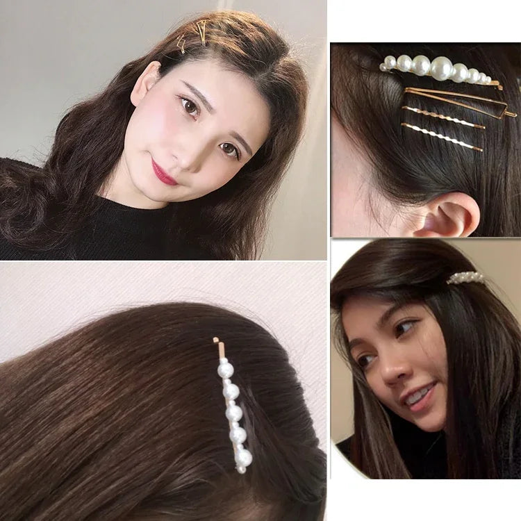 Fashion Jewelry Hairpins Clips Plated Women Pearl Hair Clips Bridal Headdress