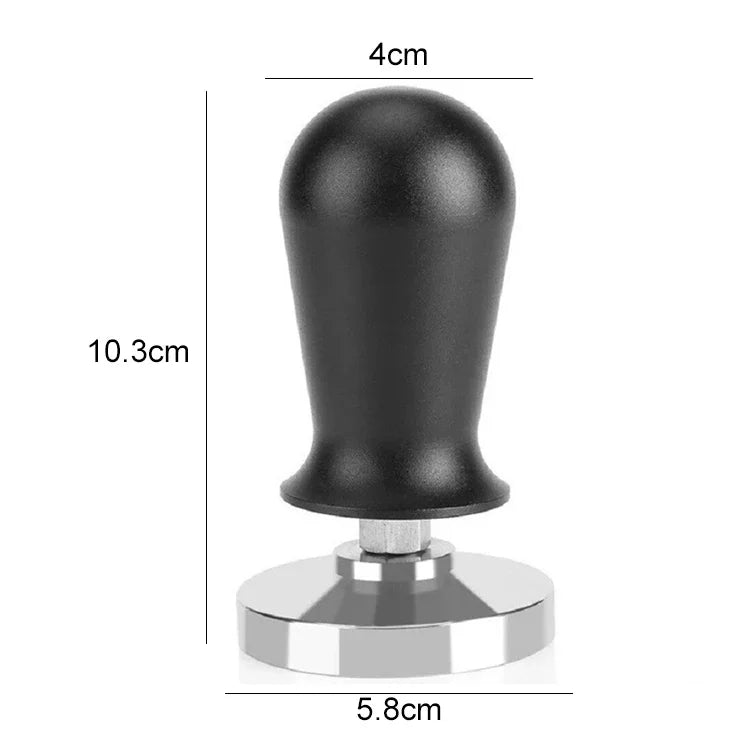 Stainless Steel Coffee Powder Hammer Alumina Constant Pressure Powder Press, 58mm Black