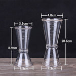 2 PCS PC Small Measuring Cup Device Double-headed Graduated Milk Tea Scale Cup Oz Measuring Tool, Large
