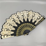 Spain Style Plastic Folding Fan Peacock Lace Fan Ladies Dance Gilding Fan, 23x42cm