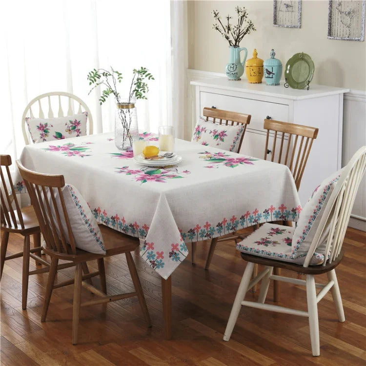 Retro Pattern Linen Table Cloth For Dinner Home Decor Dustproof Table Cover, 85x85cm, 110x110cm, 110x160cm, 130x180cm