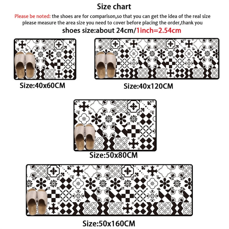 Geometric Lattice Carpet Kitchen Bath Antiskid Mat, 40x60cm, 40x120cm, 50x80cm, 50x160cm, 40x60cm + 40x120cm, 50x80cm + 50x160cm