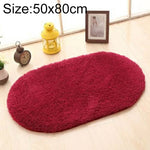 Faux Fur Rug Anti-slip Solid Bath Carpet Kids Room Door Mats Oval  Bedroom Living Room Rugs, 40x60cm, 50x80cm, 60x90cm, 60x120cm, 80x120cm, 80x160cm