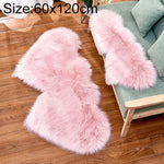 Creative Double Heart Imitation Wool Carpet Sofa Cushion Mat Plush Bedroom Living Room Floor Rugs, 35x70 cm, 60x120cm