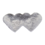 Creative Double Heart Imitation Wool Carpet Sofa Cushion Mat Plush Bedroom Living Room Floor Rugs, 90x180cm
