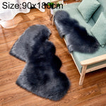 Creative Double Heart Imitation Wool Carpet Sofa Cushion Mat Plush Bedroom Living Room Floor Rugs, 90x180cm