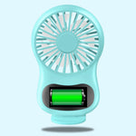 Multifunctional Clock Small Fan Creative Desktop Mini USB Fan, White, Pink, Blue