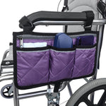 Walking Aid Wheelchair Armrest Side Storage Bag Car Storage Hanging Bag, Purple, Black, Brown, Red Wine, Dark Blue