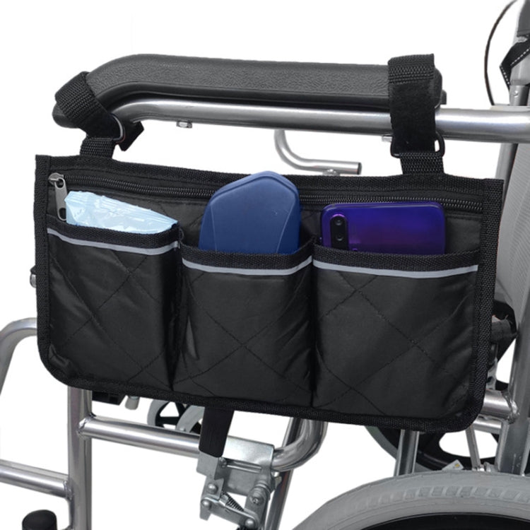 Walking Aid Wheelchair Armrest Side Storage Bag Car Storage Hanging Bag, Purple, Black, Brown, Red Wine, Dark Blue