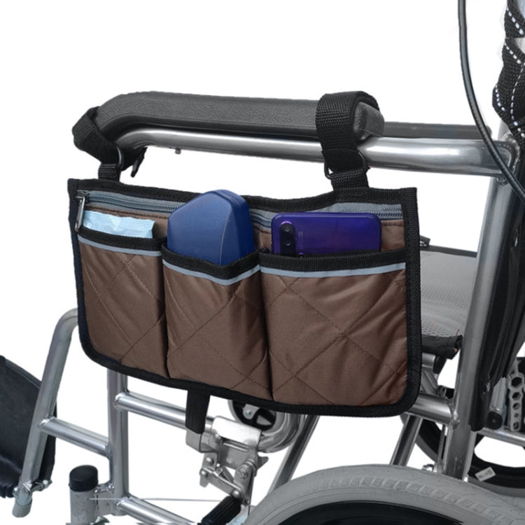 Walking Aid Wheelchair Armrest Side Storage Bag Car Storage Hanging Bag, Purple, Black, Brown, Red Wine, Dark Blue