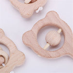 Baby Puzzle Early Education Hand Rattle Wooden Toy, Bear Bell, Bear Big Bead, Bear Small Bead, Bear Single Bead, Owl Bell