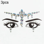 3 PCS  Forehead Green Masquerade Makeup Acrylic Face Sticker, YT-46, YT-47, YT-48, YT-49, YT-50, YT-51, YT-52, YT-53-01, YT-53-02, YT-54, YT-55, YT-56, YT-57, YT-59, YT-60, YT-61, YT-65, YT-66, YT-67, YT-68, YT-69