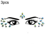 3 PCS  Forehead Green Masquerade Makeup Acrylic Face Sticker, YT-46, YT-47, YT-48, YT-49, YT-50, YT-51, YT-52, YT-53-01, YT-53-02, YT-54, YT-55, YT-56, YT-57, YT-59, YT-60, YT-61, YT-65, YT-66, YT-67, YT-68, YT-69