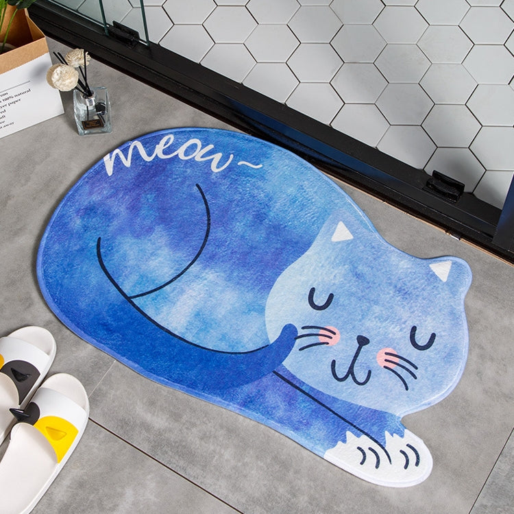 Cartoon Sleeping Cat Bath Mat Bathroom Carpets Toilet Anti-slip Floor Mat, 40X60CM, 60X90CM