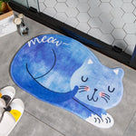 Cartoon Sleeping Cat Bath Mat Bathroom Carpets Toilet Anti-slip Floor Mat, 40X60CM, 60X90CM