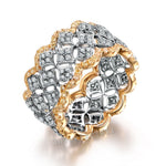 Plated Color Micro Set Ring Luxury Diamond Gold Wedding ring, Size:8, Size:10