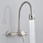 Stainless Steel Material Wall Mounted Kitchen Sink Mixer Faucet Free Rotation Hose Water Tap, Rotation Hose Water Tap